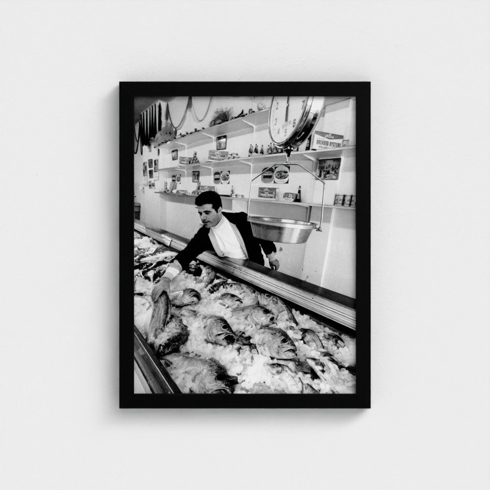 Inside the Market — 12 × 16 inch black framed print