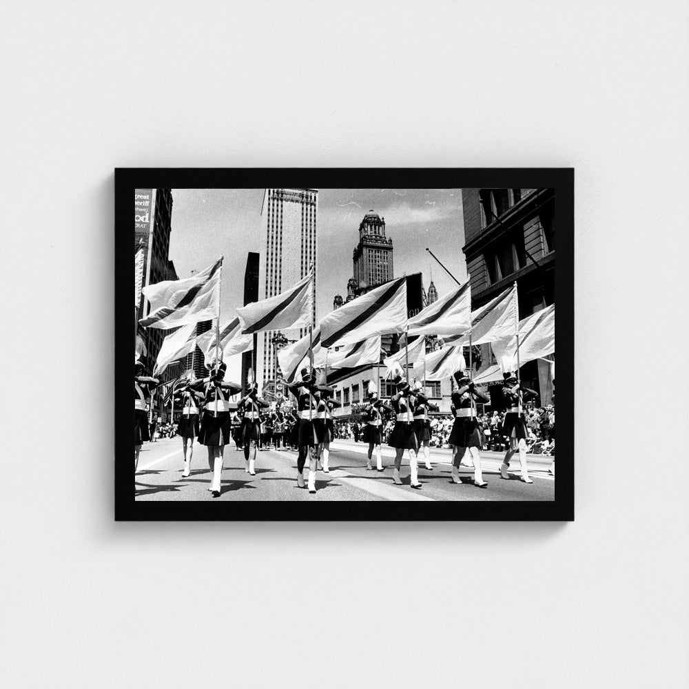 Chicago Parade Flags — 12 × 16 inch black framed print