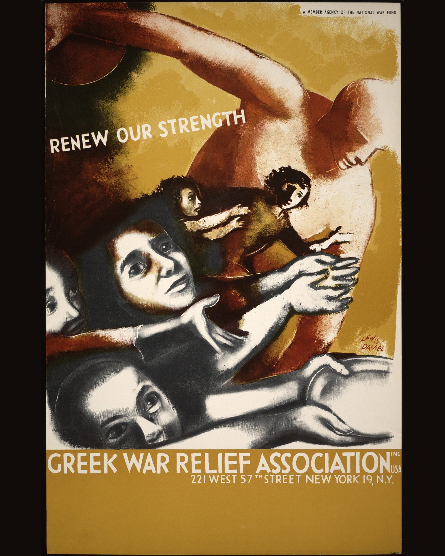 Renew Our Strength — Classic Framed Print | Original Greek WWII Relief Poster