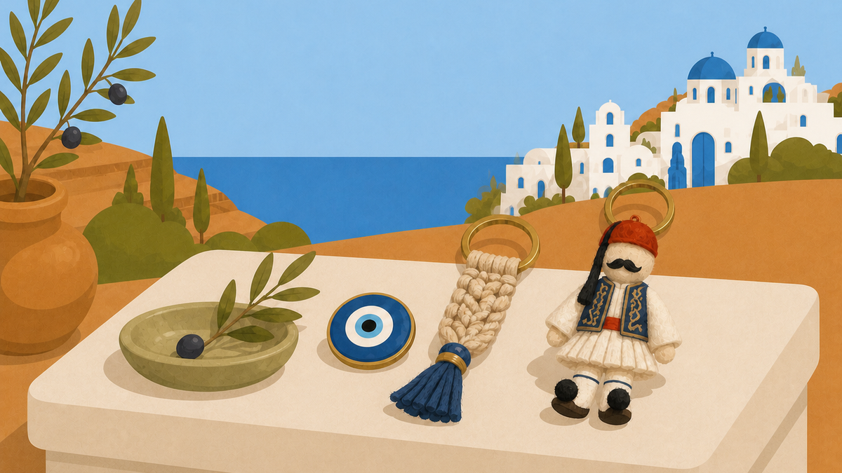 Handmade Greek keepsakes and traditional symbols