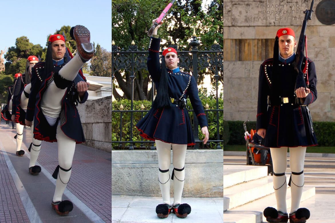 Former Evzone Lefteris Ioannou in the uniform of the Greek Presidential Guard