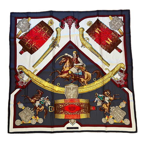 Hermès Grèce 1821 Vintage Silk Scarf — Red & Gold (1981)