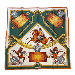 Hermès Grèce 1821 Vintage Silk Scarf — Royal Blue & Red (1981)