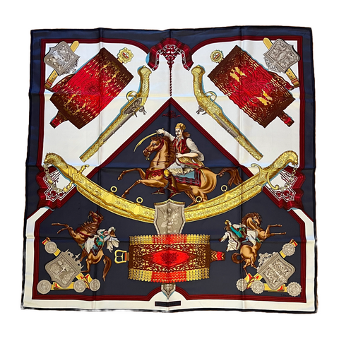Hermès Grèce 1821 Vintage Silk Scarf — Ivory & Bronze (1981)