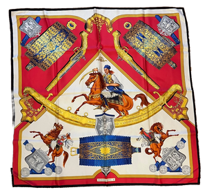 Hermès Grèce 1821 Vintage Silk Scarf — Black & Red (1981)