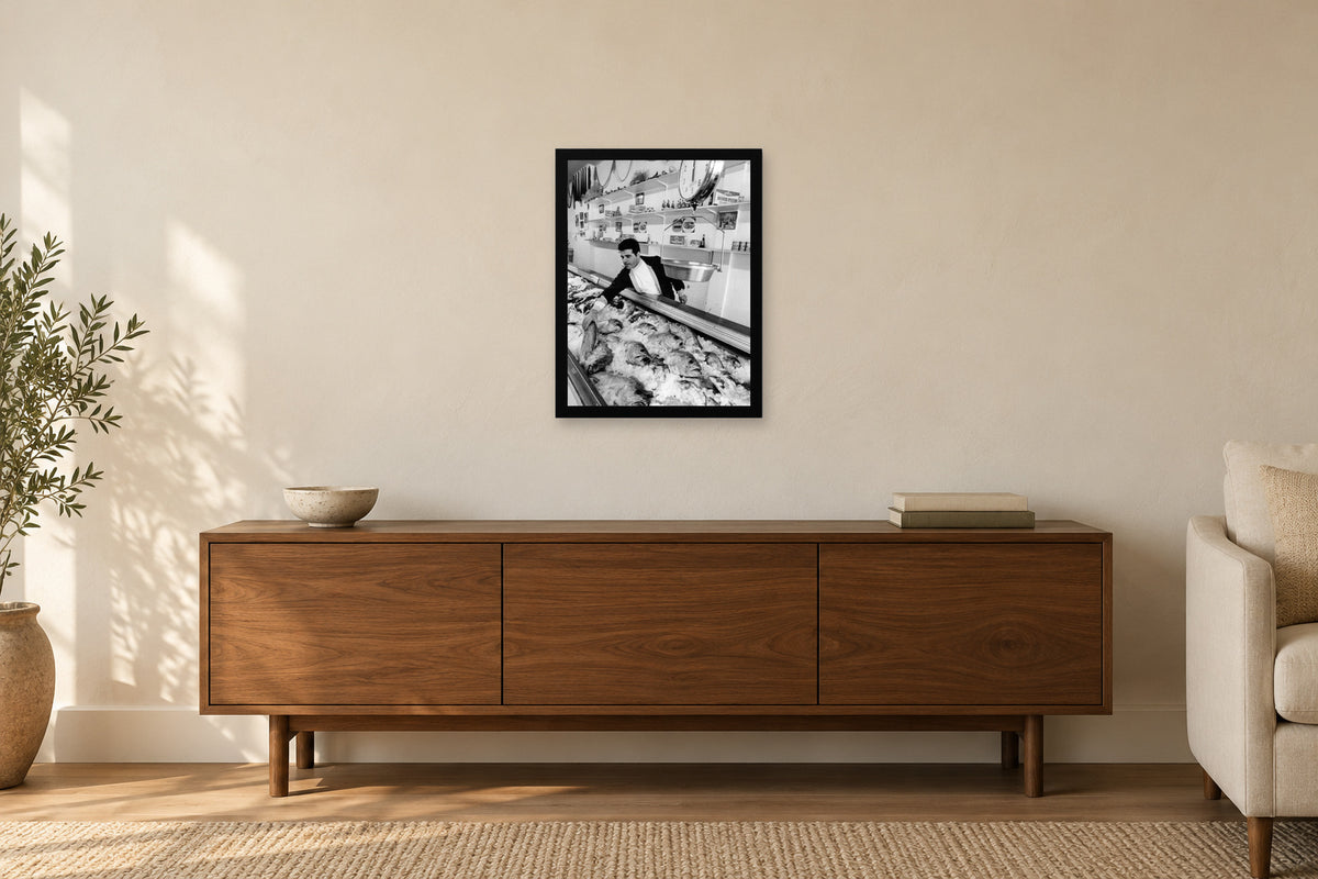 Inside the Market in a black frame, shown in a home setting — room visualization