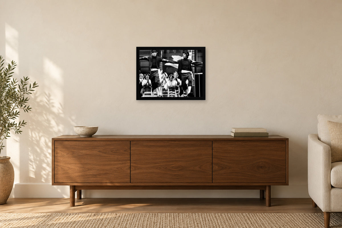 Young Dancers in a black frame, shown in a home setting — room visualization