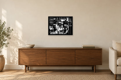 Young Dancers in a black frame, shown in a home setting — room visualization