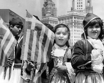 Children with Flags — 8 × 10 inch art print