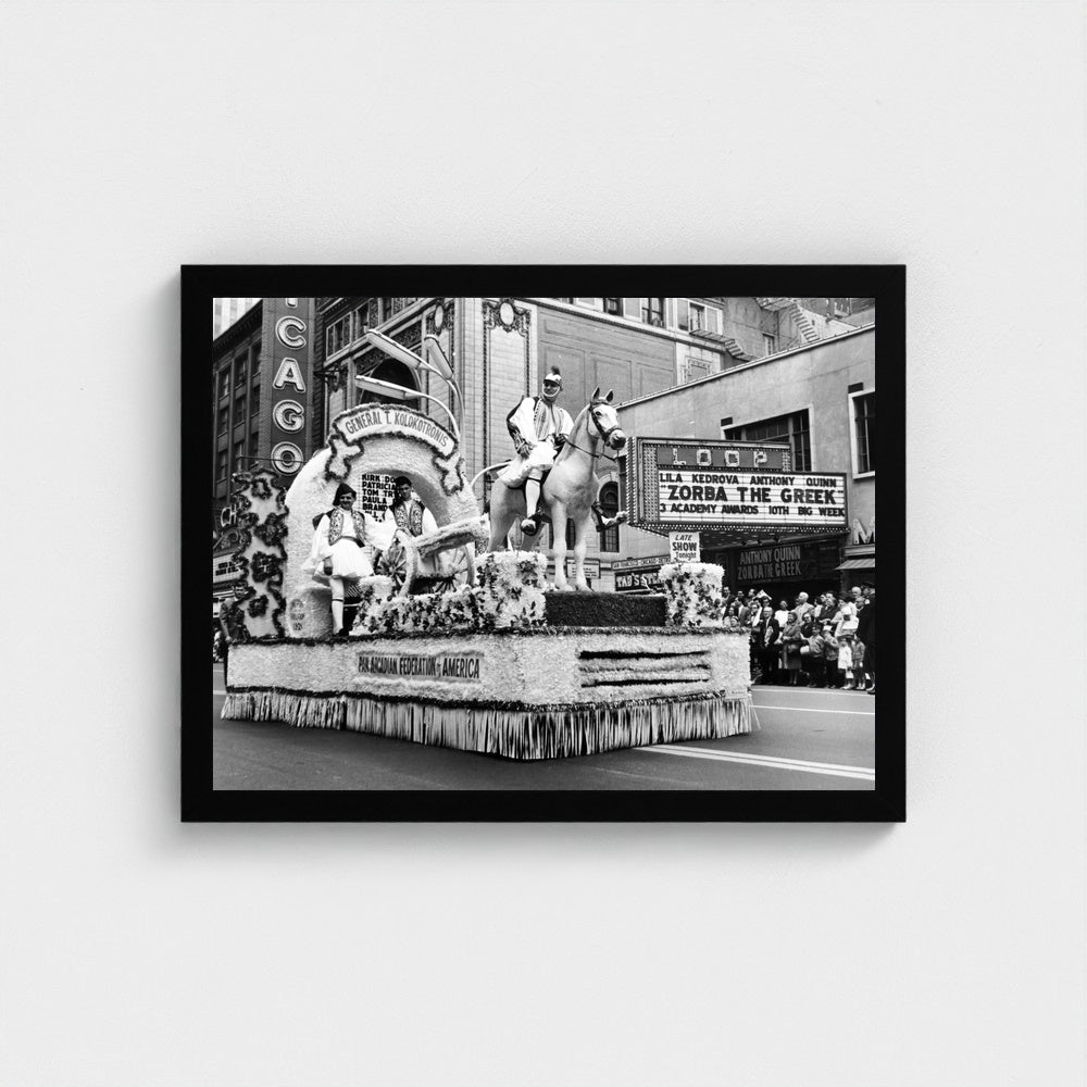 Greek Culture on the Marquee — 12 × 16 inch black framed print