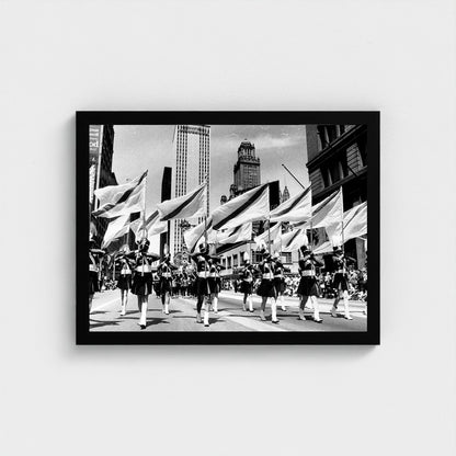 Chicago Parade Flags — 12 × 16 inch black framed print