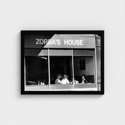 Zorba’s House Storefront — 12 × 16 inch black framed print