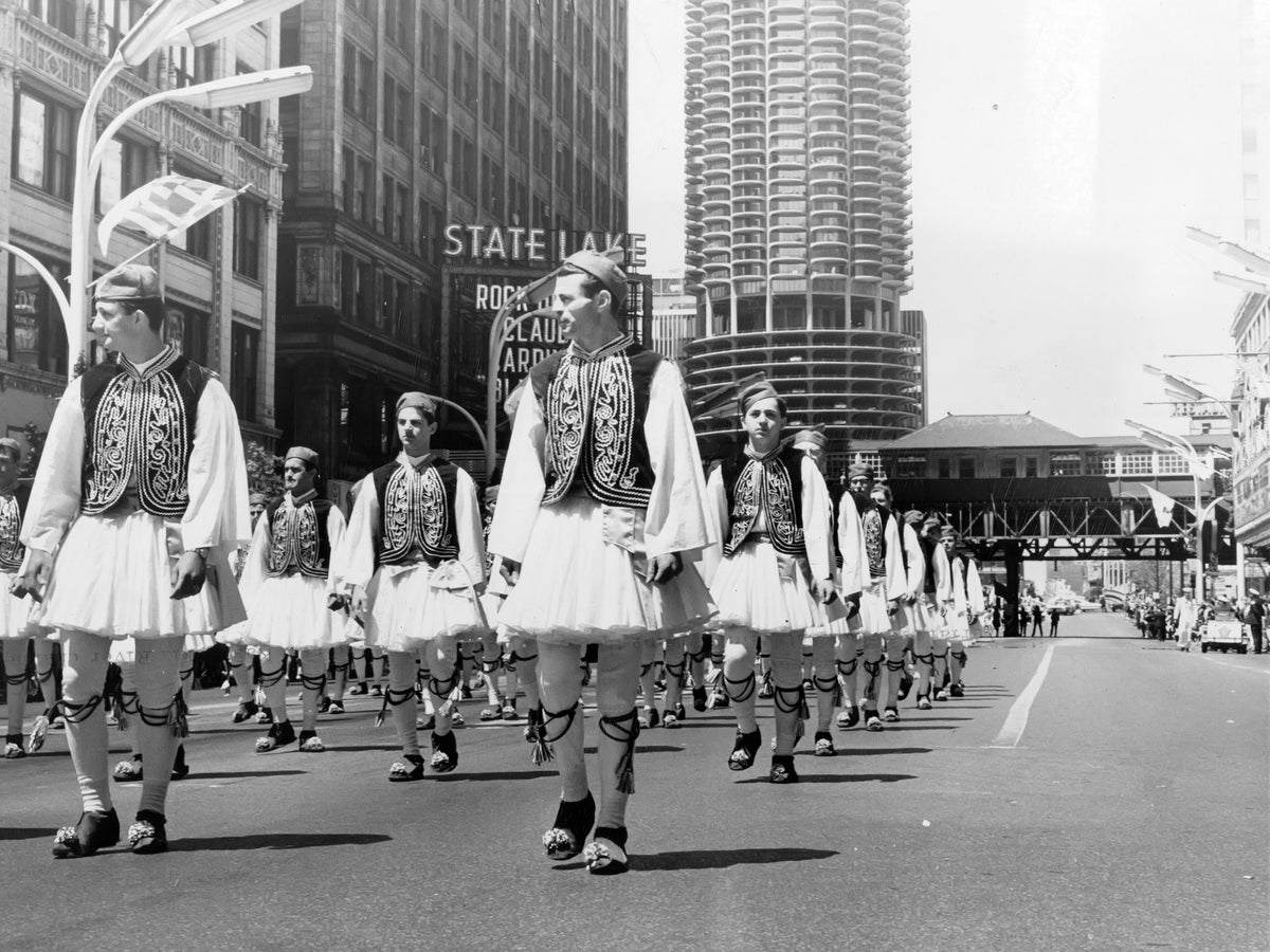 Parade Near Marina City — 12 × 16 inch art print