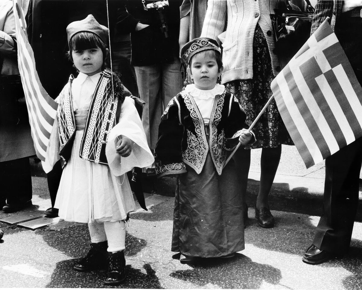 Children Carrying Flags — 8 × 10 inch art print