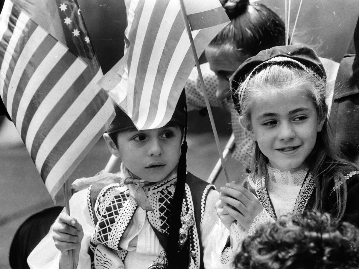Young Girls at the Parade — 12 × 16 inch art print