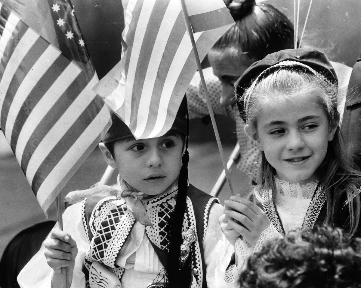Young Girls at the Parade — 8 × 10 inch art print