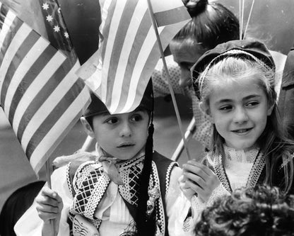Young Girls at the Parade — 8 × 10 inch art print