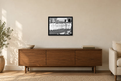 Women in Matching Greek Dress in a black frame, shown in a home setting — room visualization