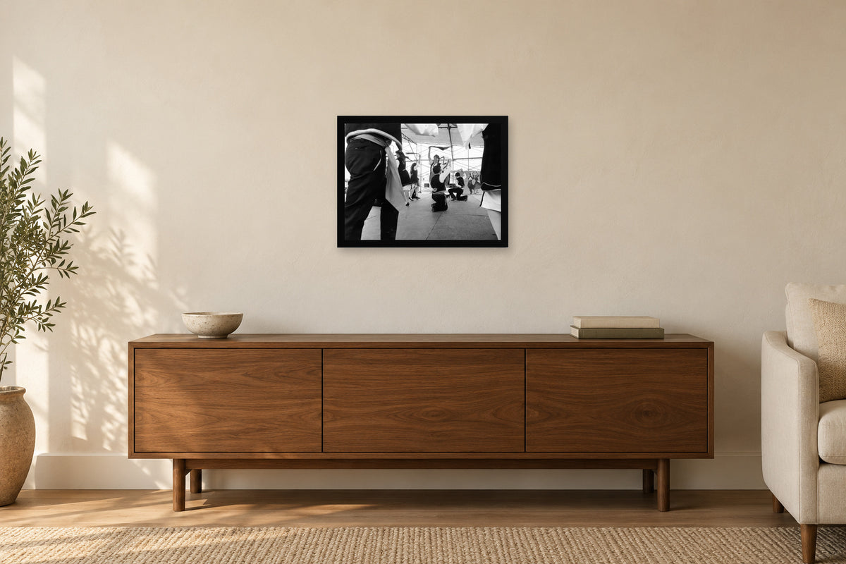 Baltimore Pavilion Dancers in a black frame, shown in a home setting — room visualization