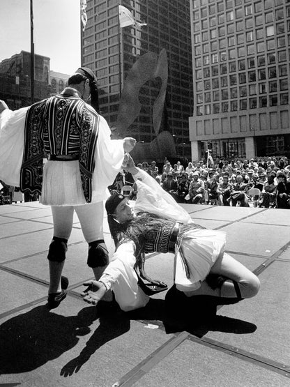 Dancers Performing in the Plaza — 12 × 16 inch art print