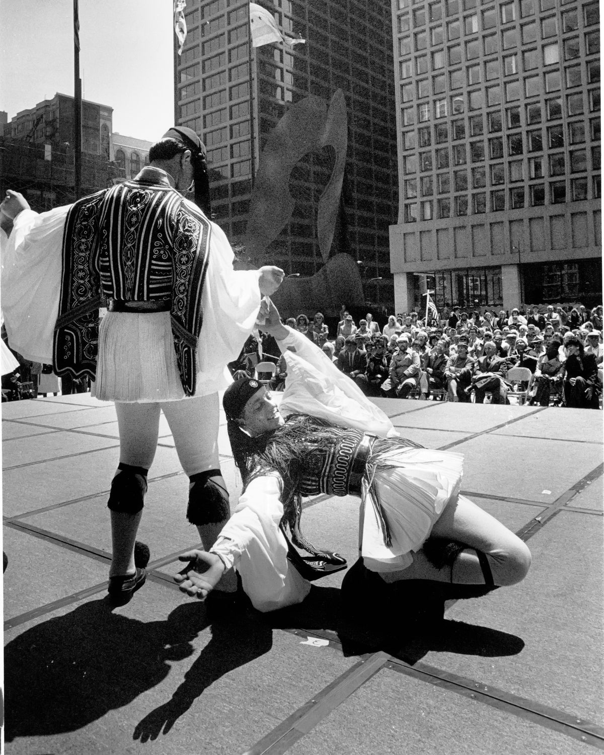 Dancers Performing in the Plaza — 8 × 10 inch art print