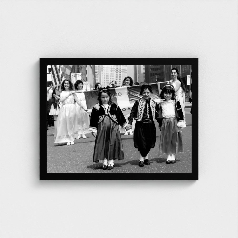Children Lead the Procession — 12 × 16 inch black framed print