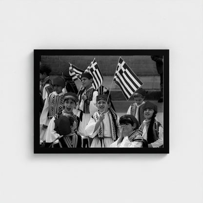 A Colorful Parade Group — 12 × 16 inch black framed print