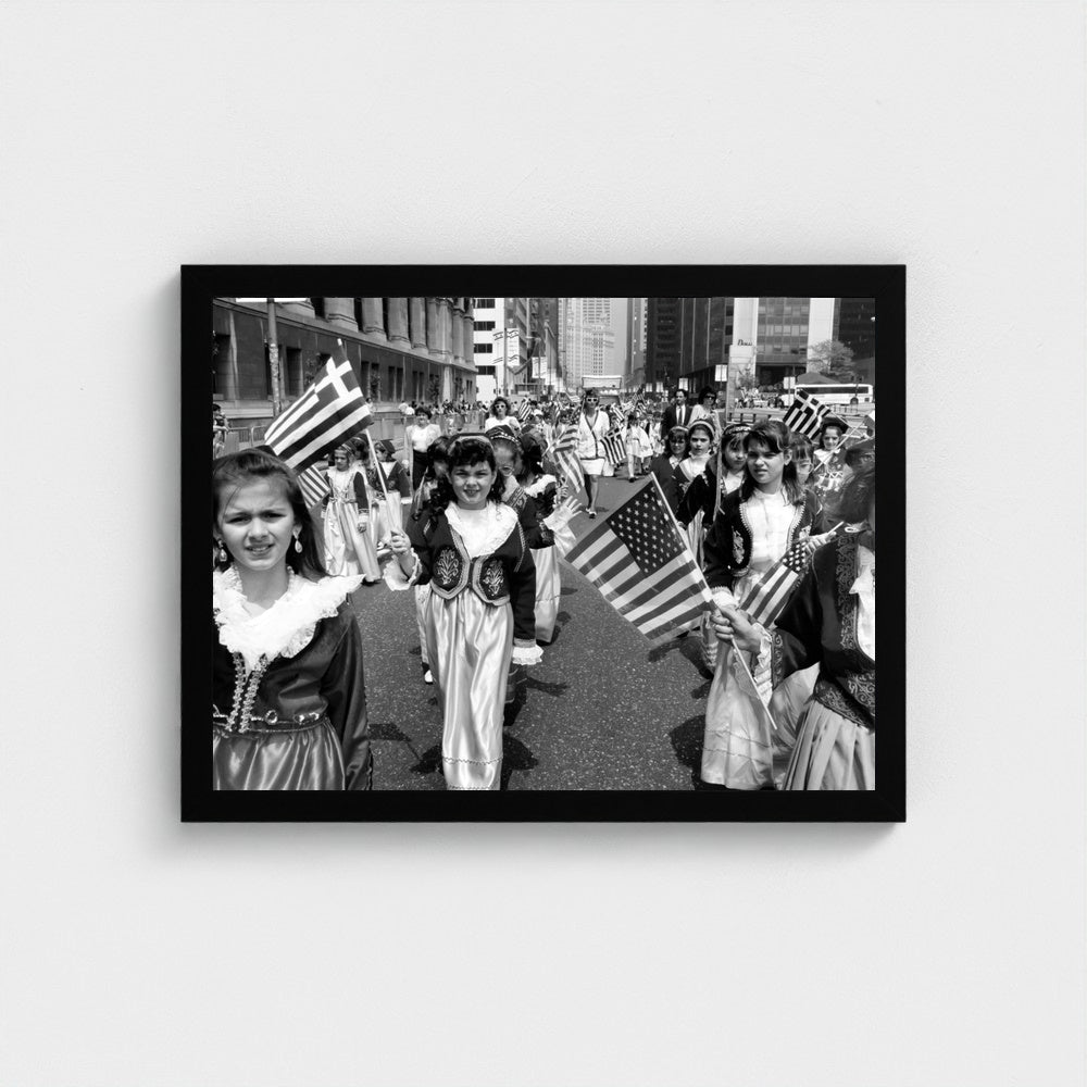 Young Parade Participants — 12 × 16 inch black framed print