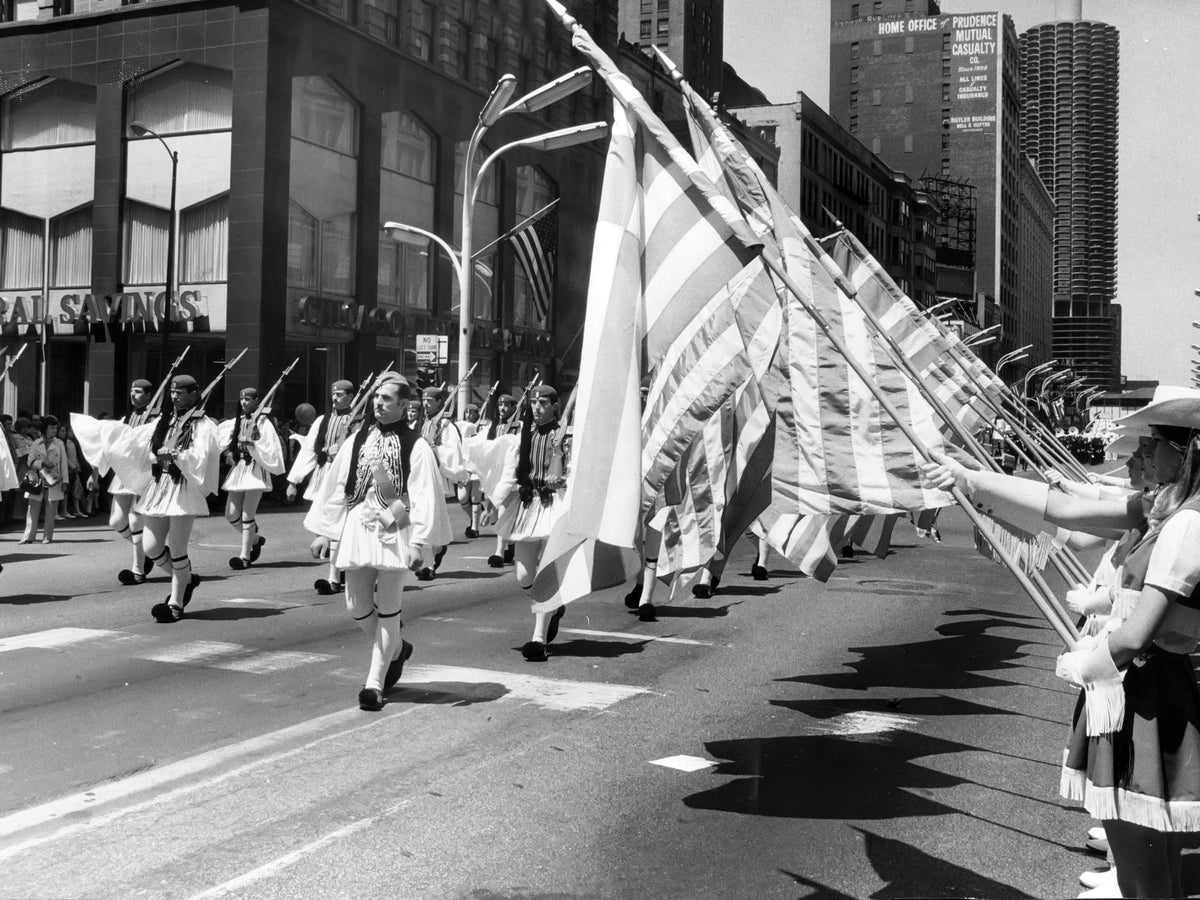 Flags along the Parade Route — 12 × 16 inch art print
