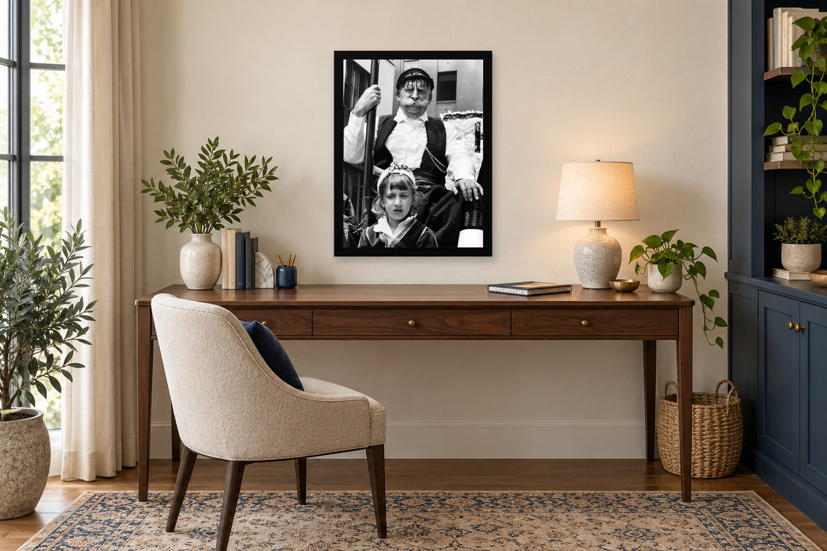 Generations at the Parade in a black frame, shown in an office setting — room visualization