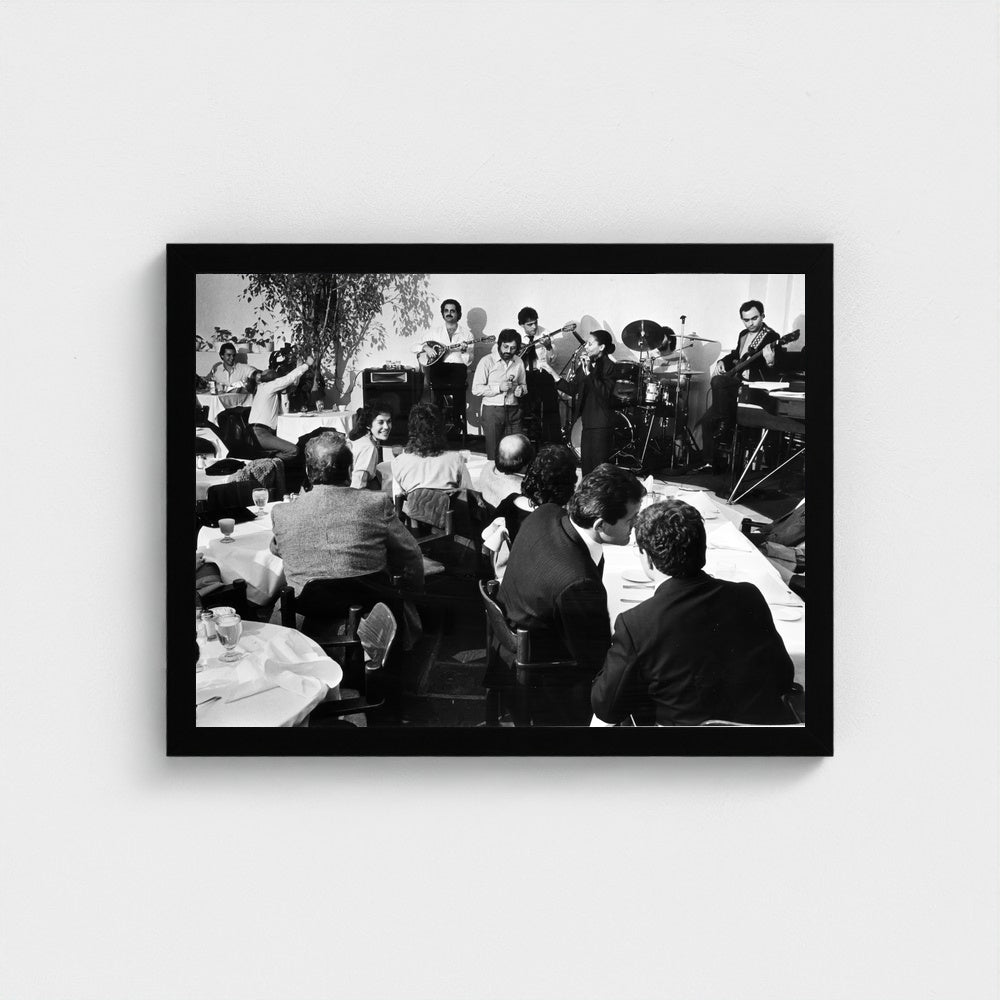 Music and Dancing Indoors — 12 × 16 inch black framed print