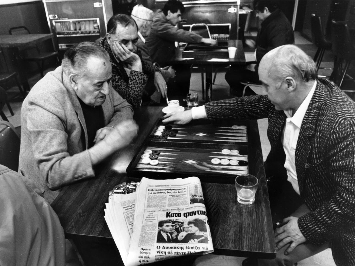 A Game at the Coffeehouse — 12 × 16 inch art print