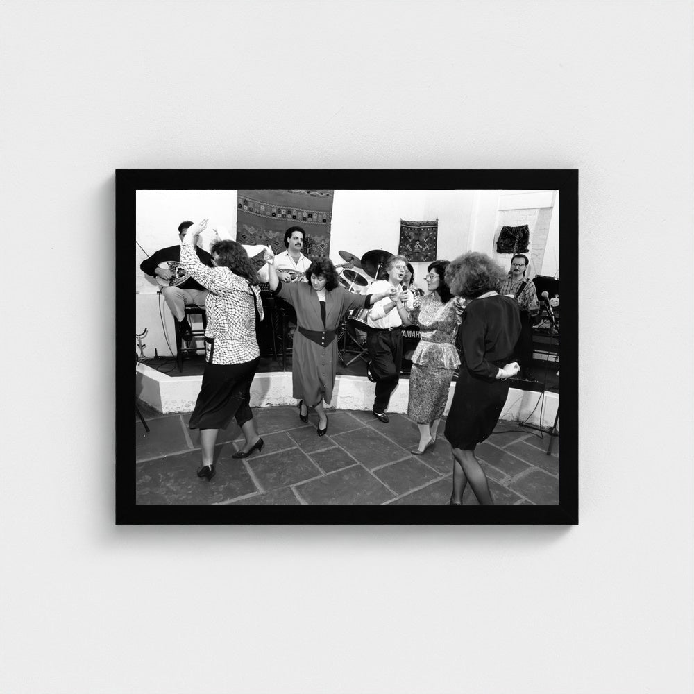 Dancing Together Indoors — 12 × 16 inch black framed print