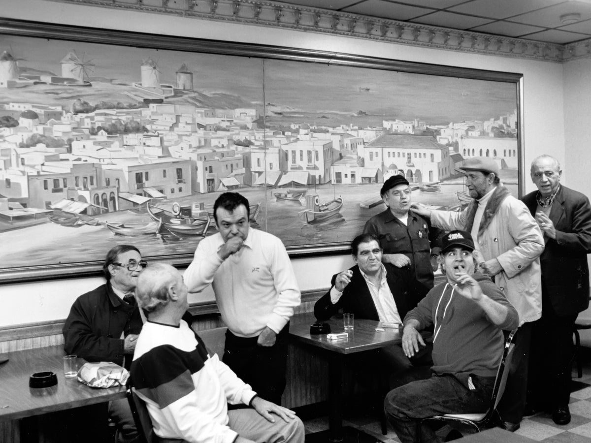 Gathered at the Coffeehouse — 12 × 16 inch art print
