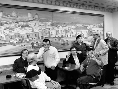 Gathered at the Coffeehouse — 12 × 16 inch art print