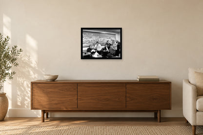 Gathered at the Coffeehouse in a black frame, shown in a home setting — room visualization