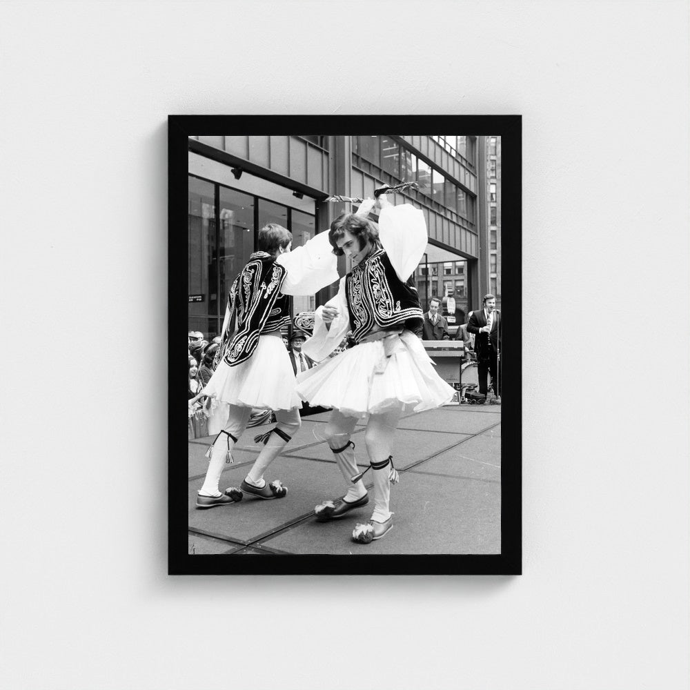 An Evzone in Motion — 12 × 16 inch black framed print