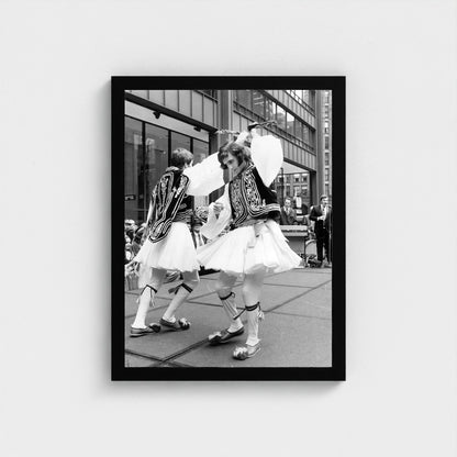 An Evzone in Motion — 12 × 16 inch black framed print