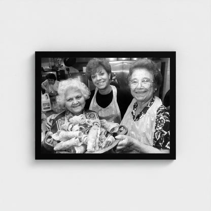 Sharing Homemade Food — 12 × 16 inch black framed print