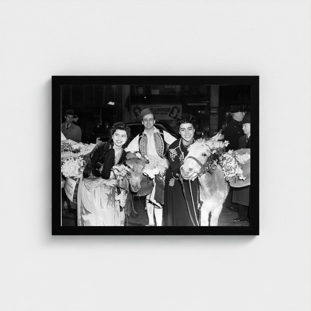 Flowers at a Community Celebration — 12 × 16 inch black framed print
