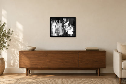 Young People in Traditional Dress in a black frame, shown in a home setting — room visualization