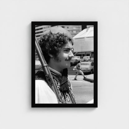 A Young Evzone at the Parade — 12 × 16 inch black framed print