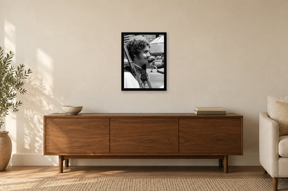 A Young Evzone at the Parade in a black frame, shown in a home setting — room visualization