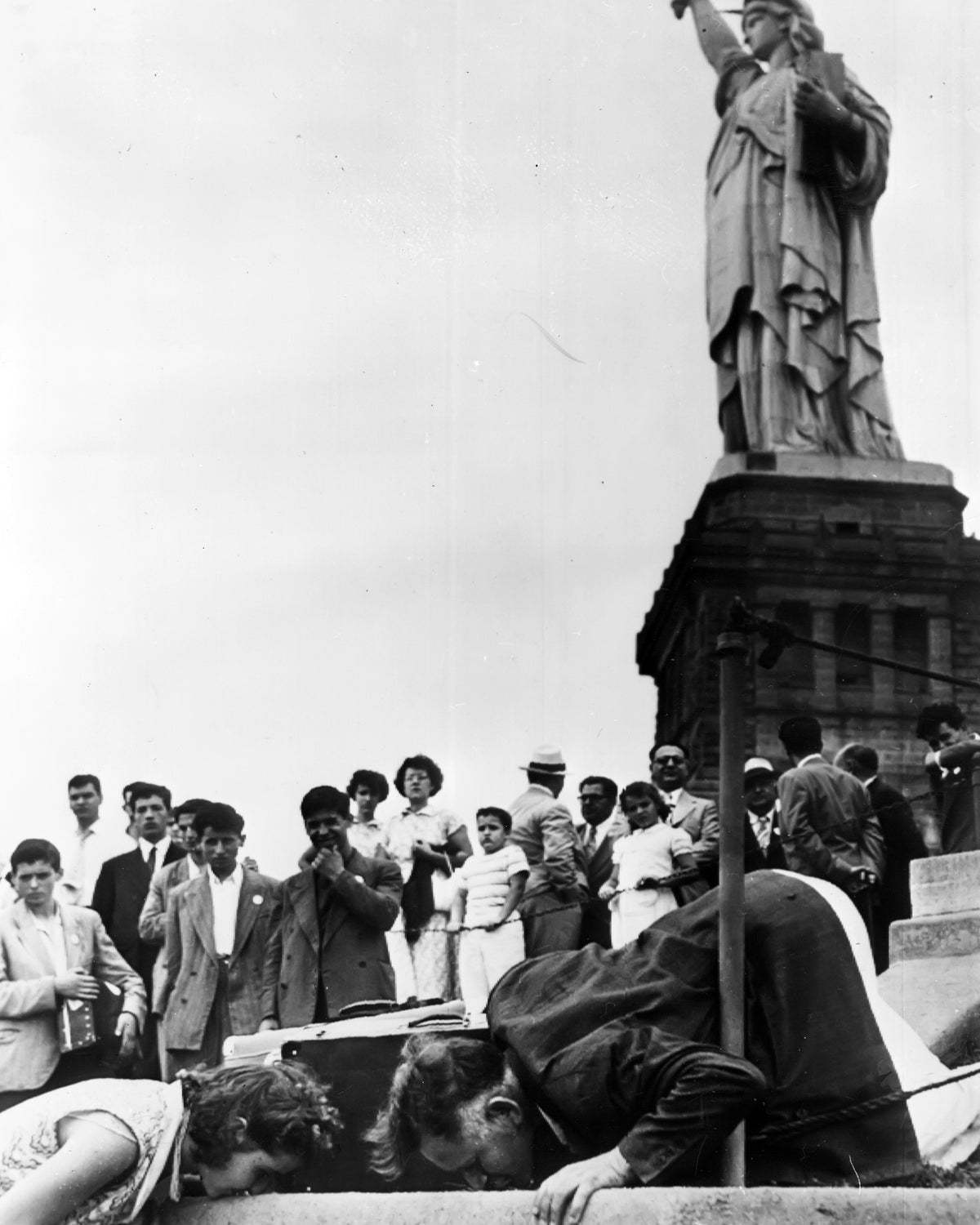 Visitors at the Statue of Liberty — 8 × 10 inch art print