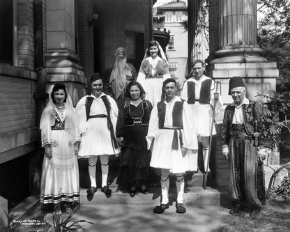Traditional Dress on the Front Steps — 8 × 10 inch art print