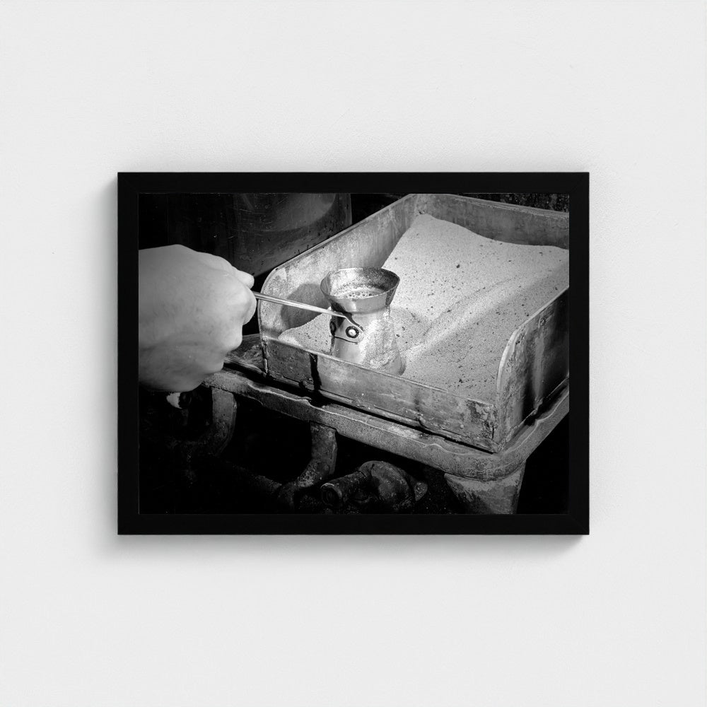 Making Coffee over Hot Sand — 12 × 16 inch black framed print