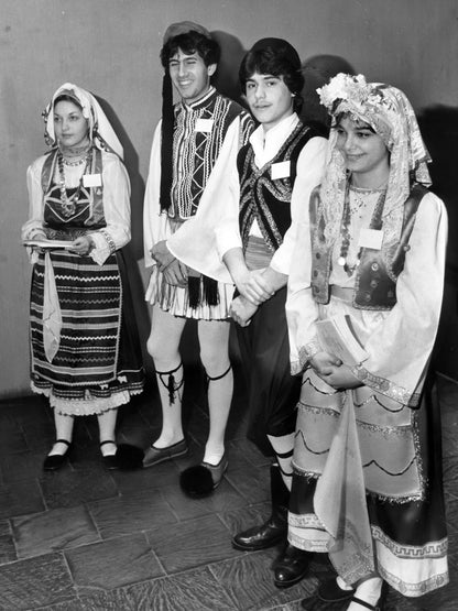 Young People in Traditional Dress — 12 × 16 inch art print