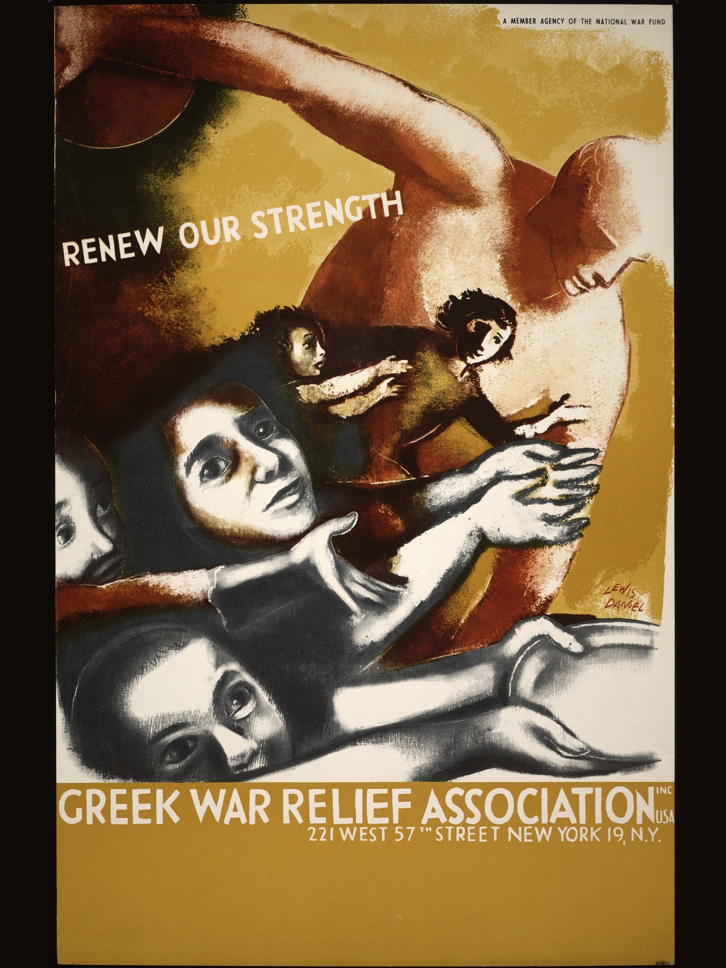 Renew Our Strength — Classic Framed Print | Original Greek WWII Relief Poster
