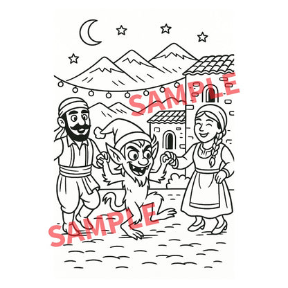 Kostas the Kalikantzaros: A Digital Coloring Book