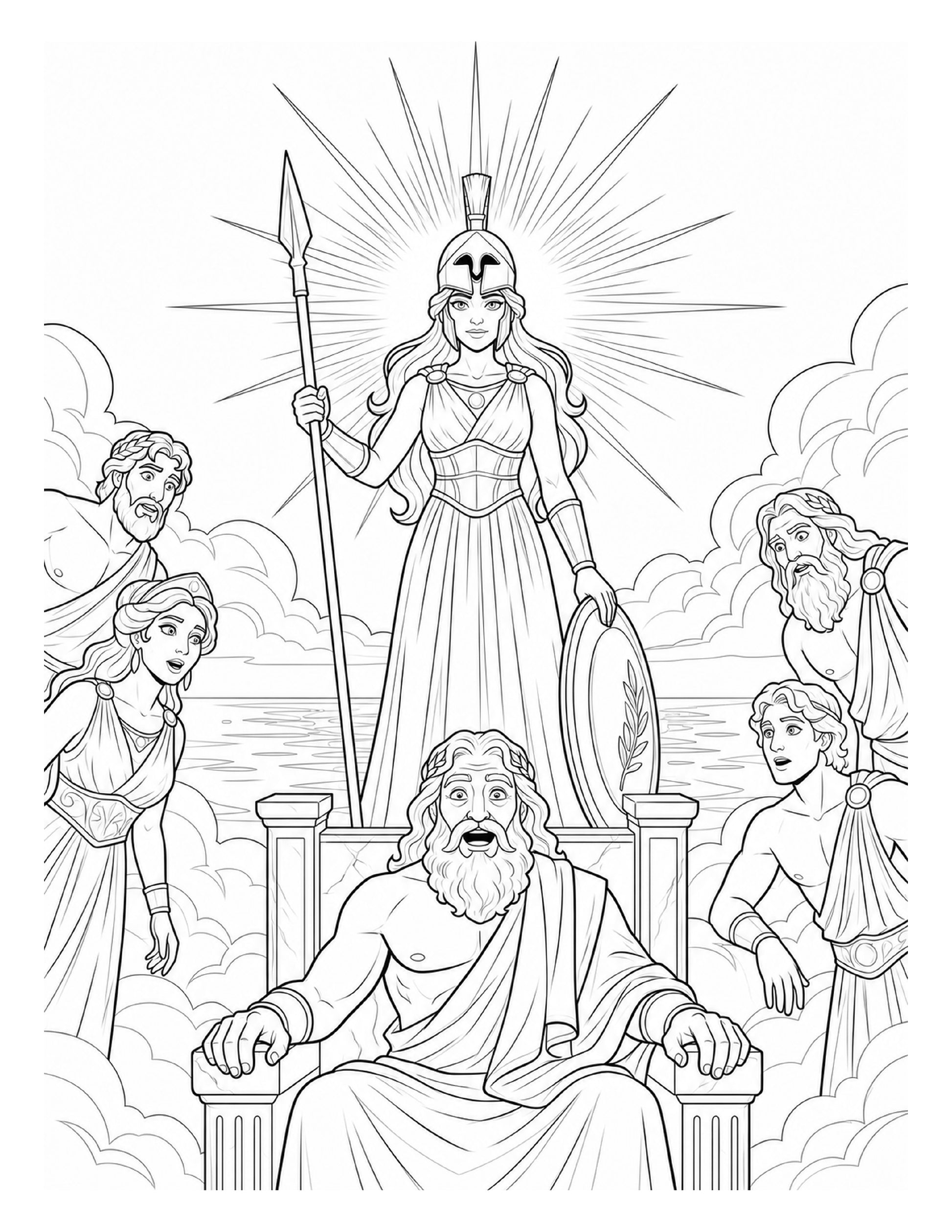 Athena coloring page